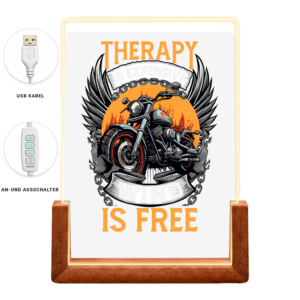 Beleuchteter Bilderrahmen Biker mit Motiv: Therapie
