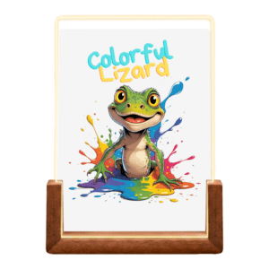 Beleuchteter Bilderrahmen Eidechse mit Motiv: Colorful Lizard