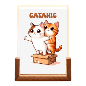 Beleuchteter Bilderrahmen Katze mit Motiv: Catanic