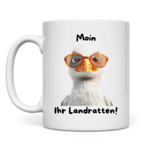 Tasse Möve mit Motiv: moin