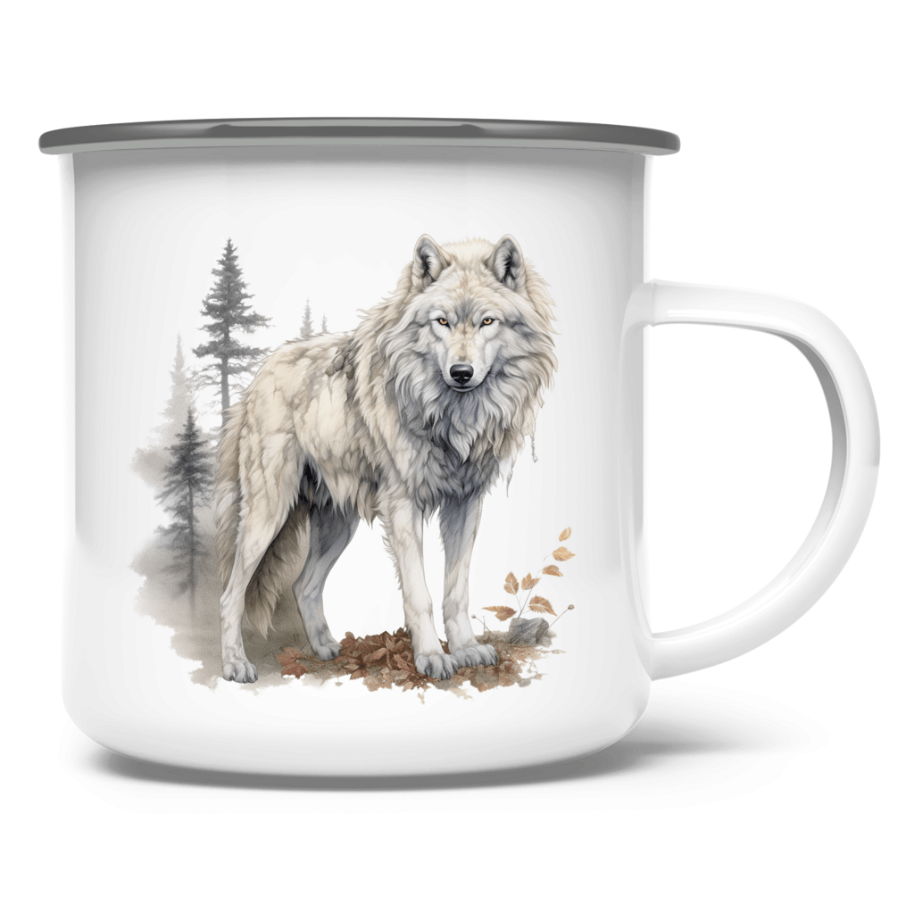 Emaille Tasse Wolf mit Motiv: Wolf1 – Bild 4