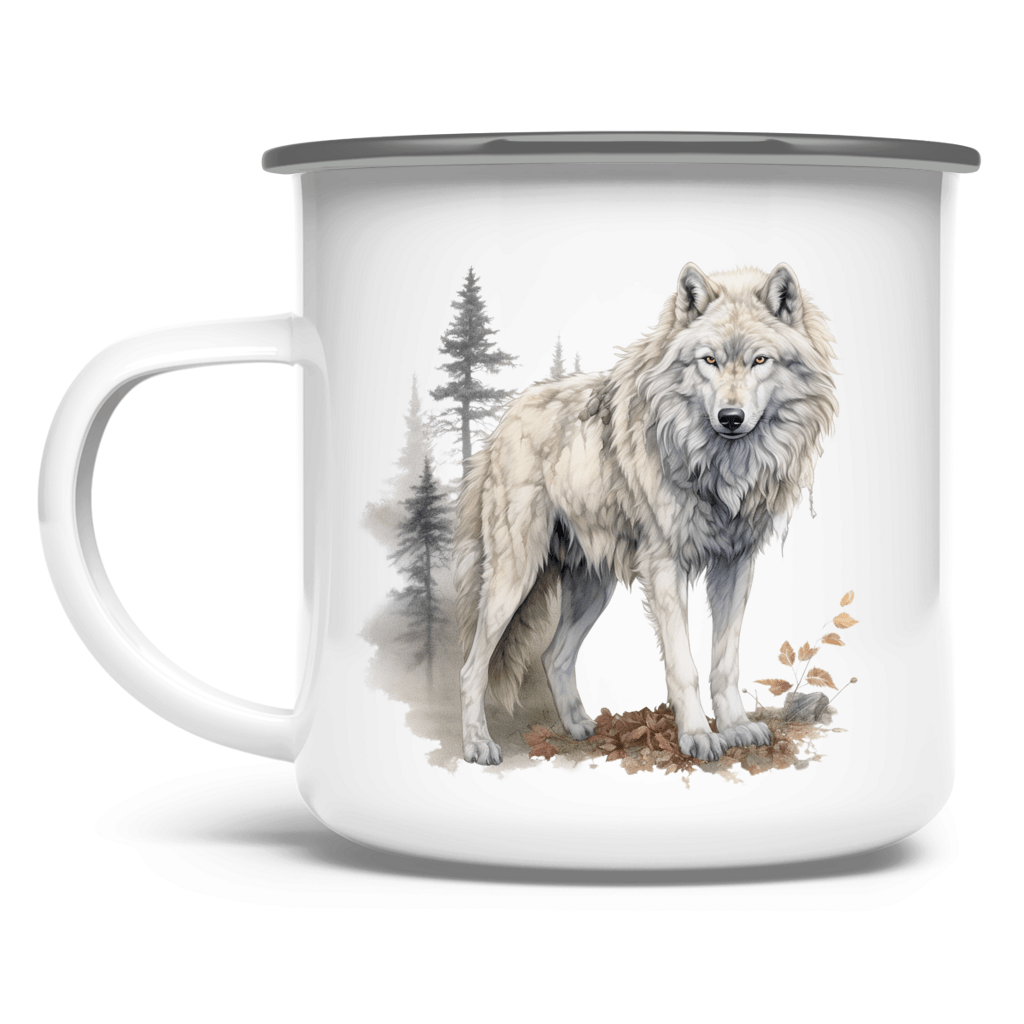 Emaille Tasse Wolf mit Motiv: Wolf1 – Bild 3