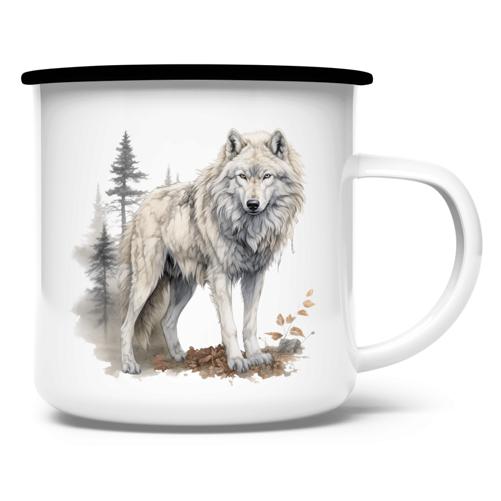 Emaille Tasse Wolf mit Motiv: Wolf1 – Bild 2