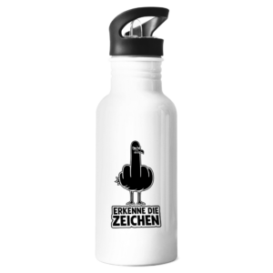 Edelstahl-Trinkflasche Möve mit Motiv: erkenne die Zeichen