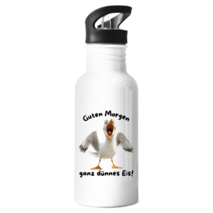 Edelstahl-Trinkflasche Möve mit Motiv: ganz dünnes Eis
