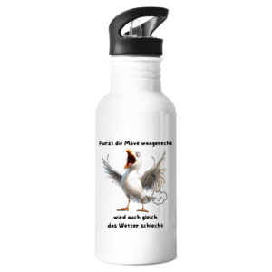 Edelstahl-Trinkflasche Möve mit Motiv: furzt die Möve