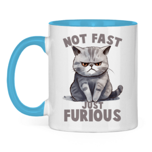Tasse zweifarbig mit Katzen Motiv: just Furious