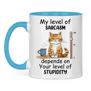 Tasse zweifarbig mit Katzen Motiv: Stupidity