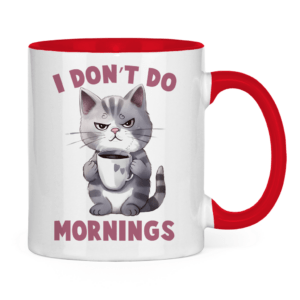Tasse zweifarbig mit Katzen Motiv: Mornings