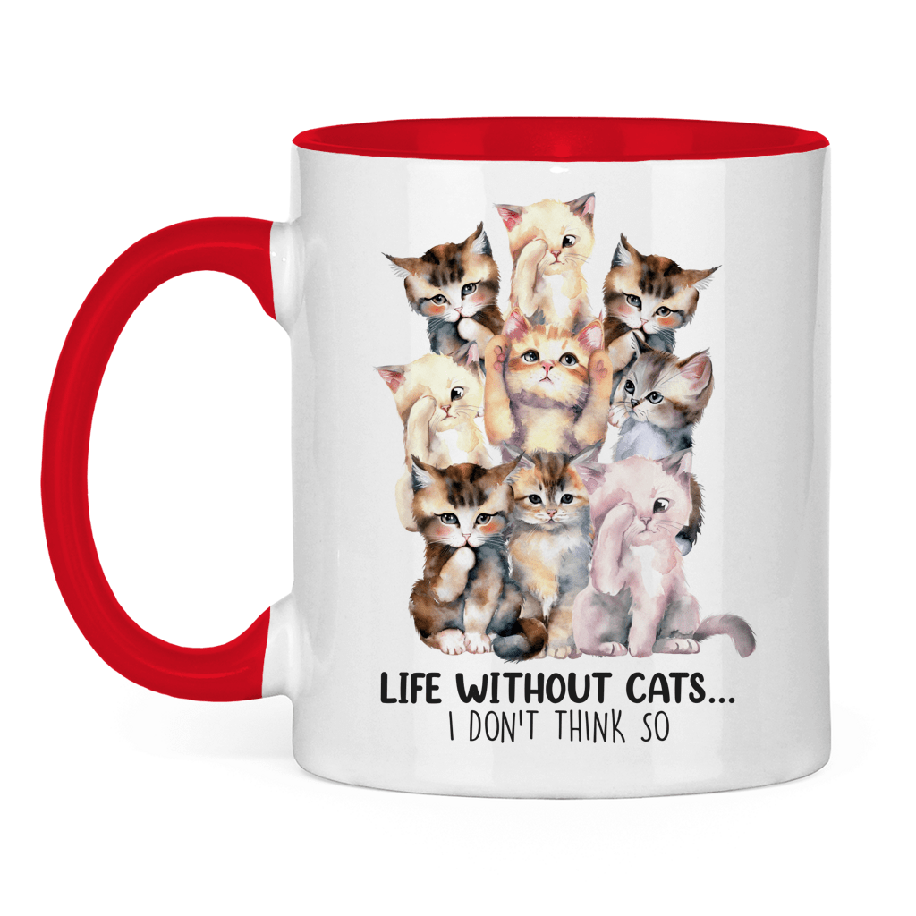 Tasse zweifarbig mit Katzen Motiv: think so