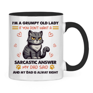 Tasse zweifarbig mit Katzen Motiv: Sarcastic Answer