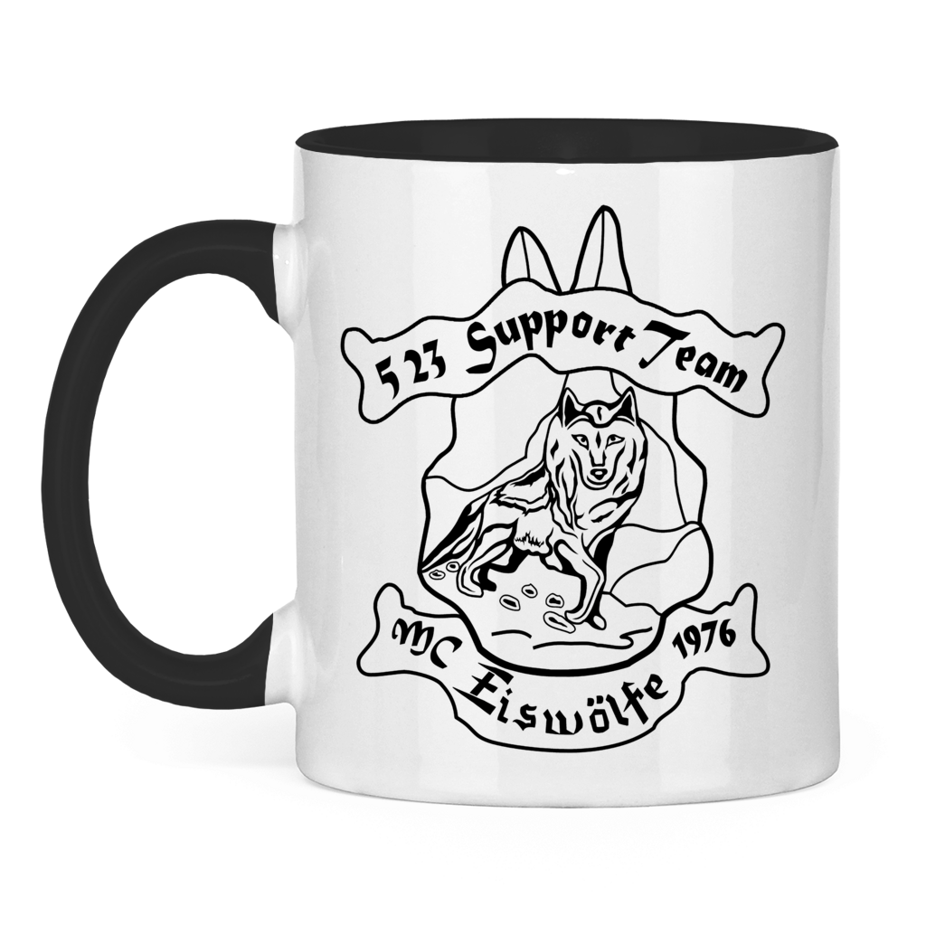 Tasse zweifarbig MC Eiswölfe mit Motiv: Support 523