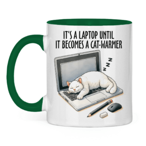 Tasse zweifarbig mit Katzen Motiv: Cat-Warmer