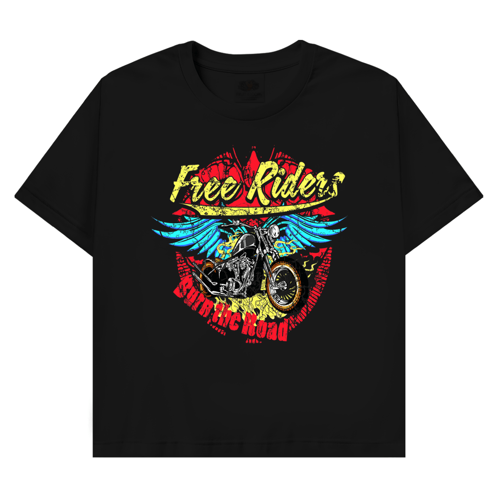 T-Shirt mit Biker Motiv :Burn the Road