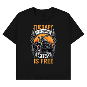 T-Shirt mit Biker Motiv : Therapy is free