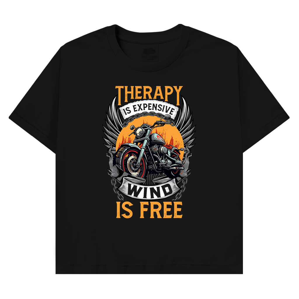 T-Shirt mit Biker Motiv : Therapy is free