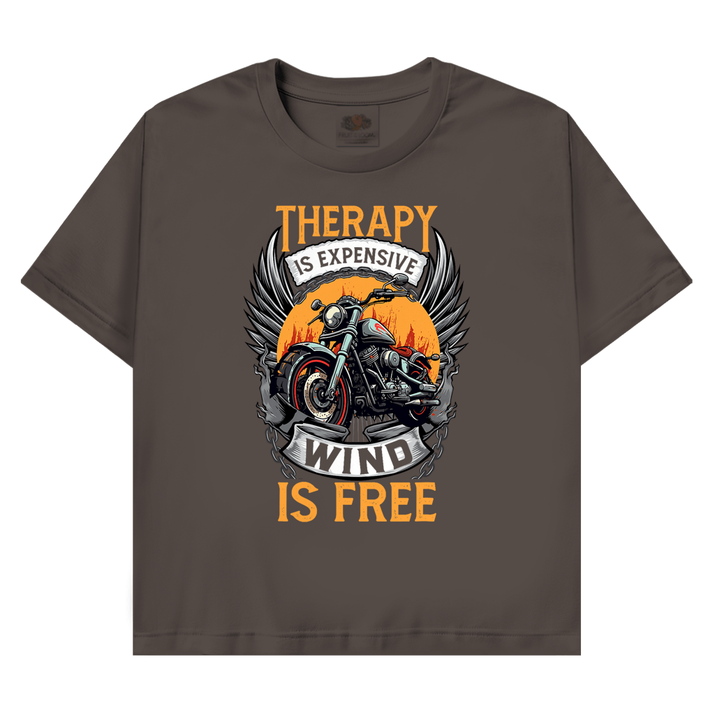 T-Shirt mit Biker Motiv : Therapy is free – Bild 2