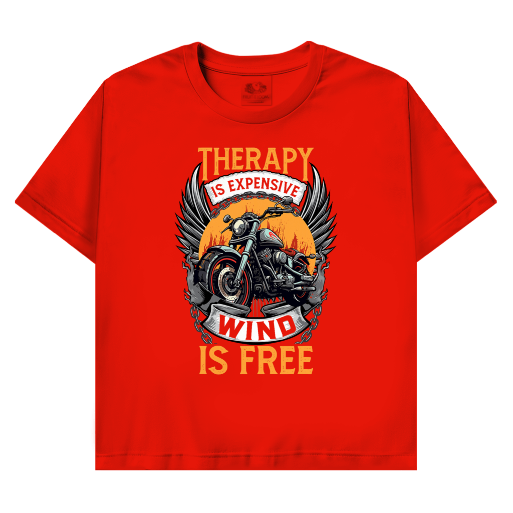 T-Shirt mit Biker Motiv : Therapy is free – Bild 3