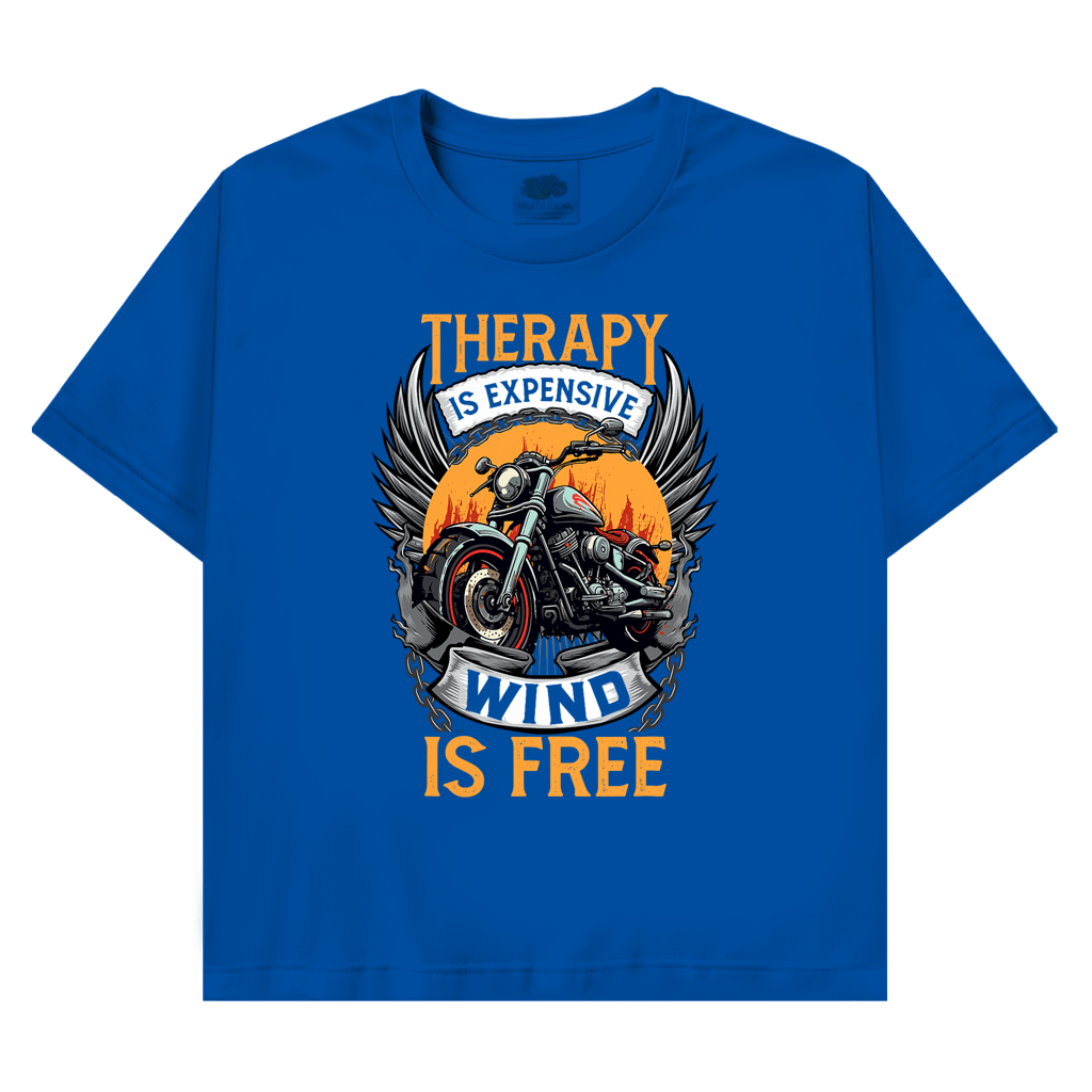T-Shirt mit Biker Motiv : Therapy is free – Bild 4