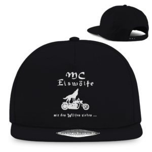 Snapback Rapper Cap MC Eiswölfe mit Motiv: mit den Wölfen ziehn