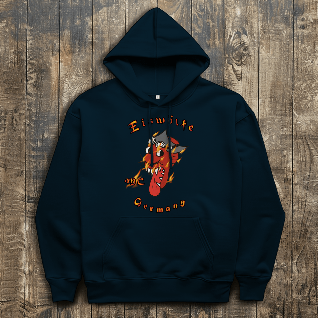 Hoodie MC Eiswölfe mit Motiv: Comicflames – Bild 3