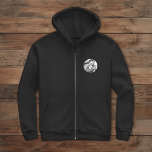 Zipper Hoodie MC Eiswölfe mit Motiv: Moonwolf - beidseitig bedruckt.