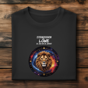 Herren Premium Bio T-Shirt ,mit Sternzeichen Motiv: Löwe