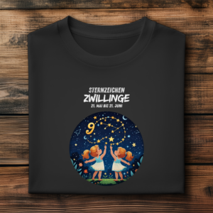 Herren Premium Bio T-Shirt ,mit Sternzeichen Motiv: Zwillinge