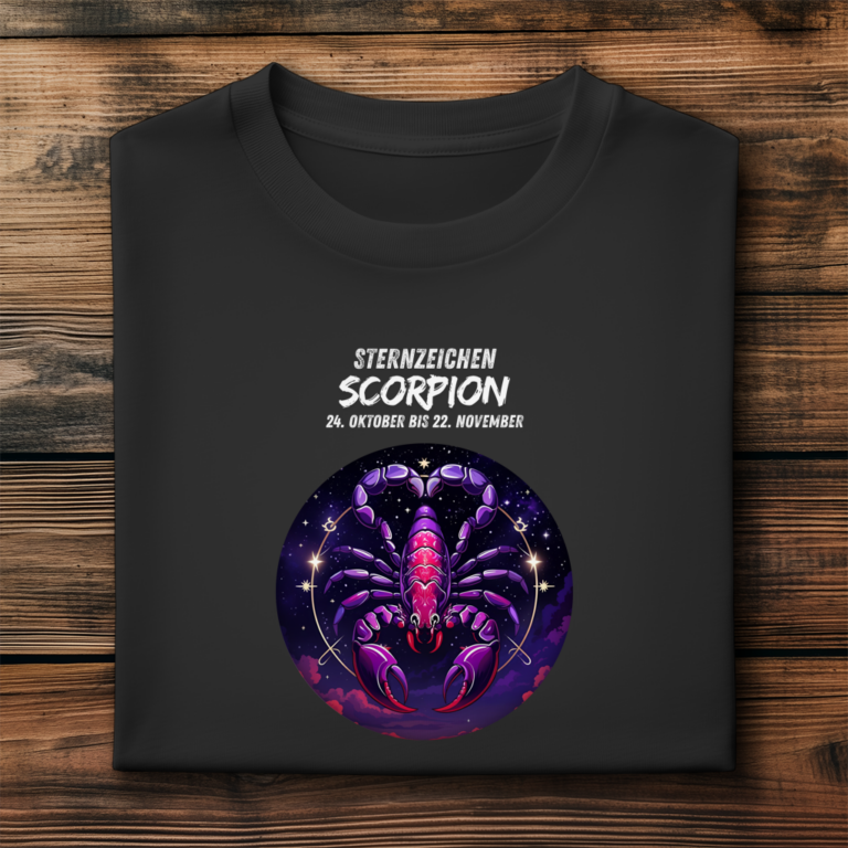 Herren Premium Bio T-Shirt ,mit Sternzeichen Motiv: Scorpion