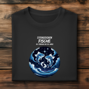 Herren Premium Bio T-Shirt ,mit Sternzeichen Motiv: Fische