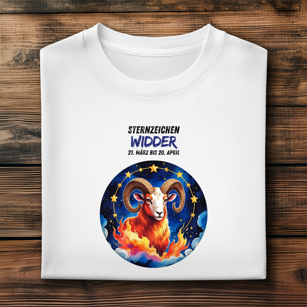 Herren Premium Bio T-Shirt ,mit Sternzeichen Motiv: Widder – Bild 2