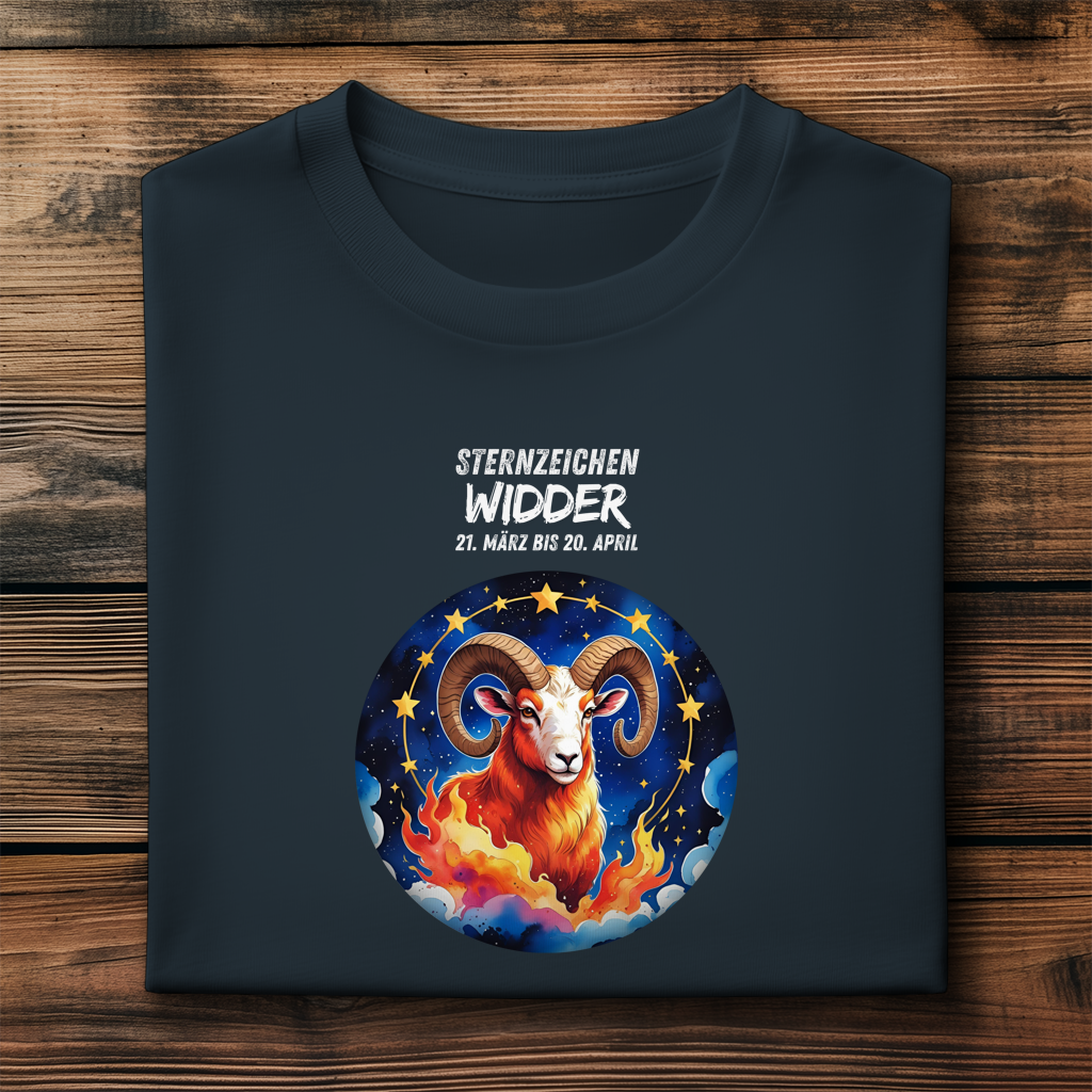 Herren Premium Bio T-Shirt ,mit Sternzeichen Motiv: Widder – Bild 3