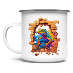 Emaille Tasse Stonebreak-Eidechse-Color
