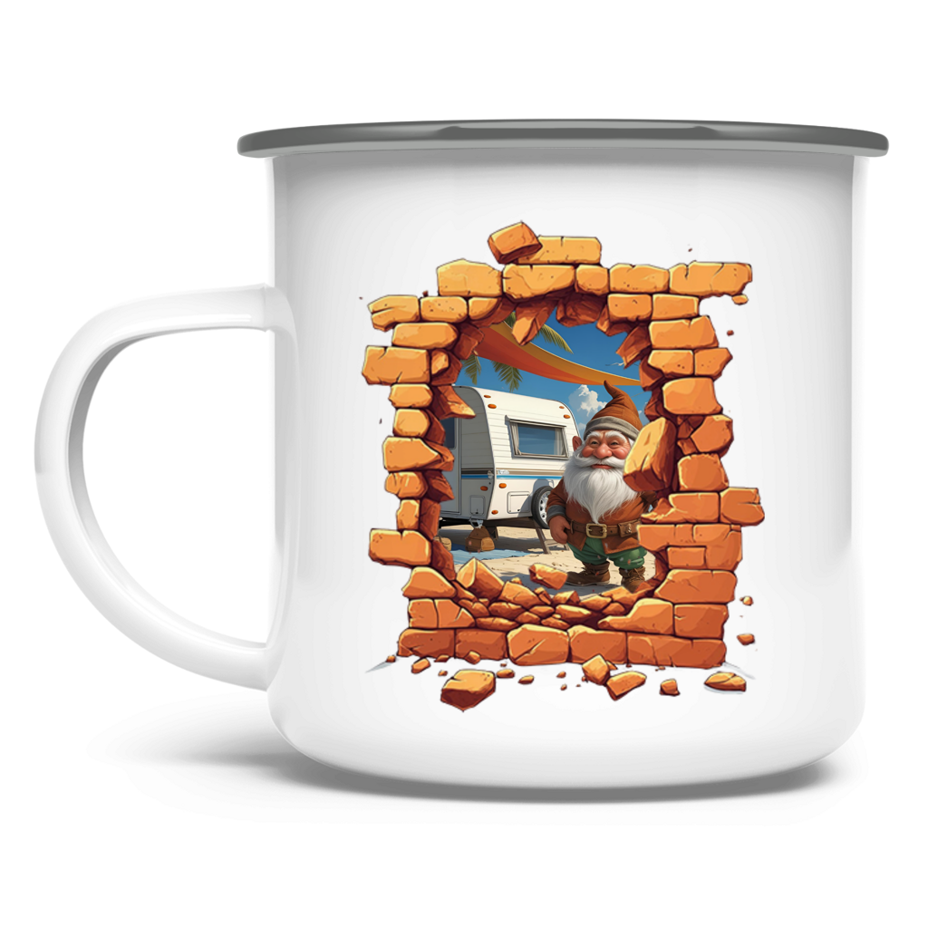 Emaille Tasse Stonebreak-Monster-Camping – Bild 3