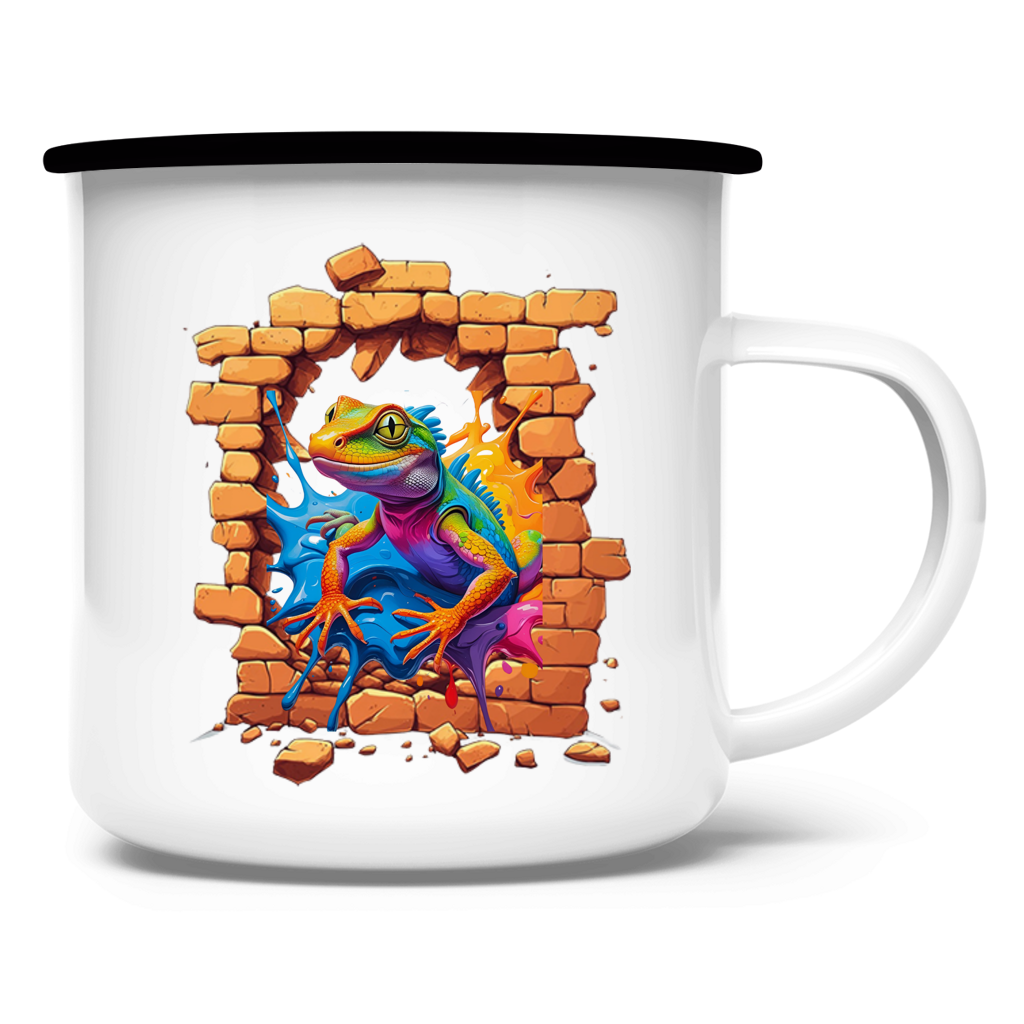 Emaille Tasse Stonebreak-Eidechse-Color – Bild 4