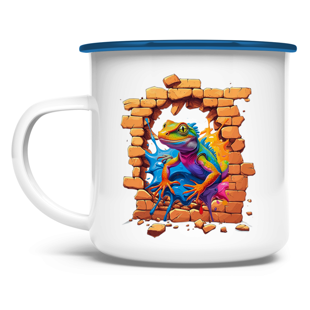 Emaille Tasse Stonebreak-Eidechse-Color – Bild 5