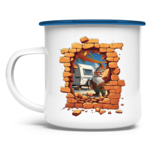 Emaille Tasse Stonebreak-Monster-Camping