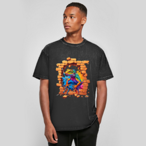 Oversize Washed T-Shirt Stonebreak-Eidechse-Color
