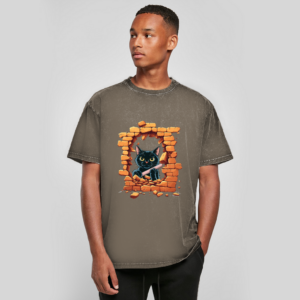 Oversize Washed T-Shirt Stonebreak-Katze-Black