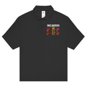 Unisex Poloshirt mit Motiv: Shit Happens