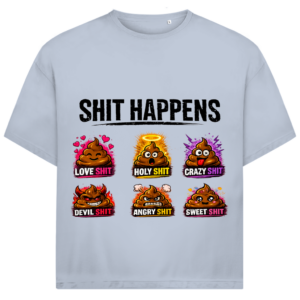Jack and Jones Oversize T-Shirt mit Motiv: Shit Happens