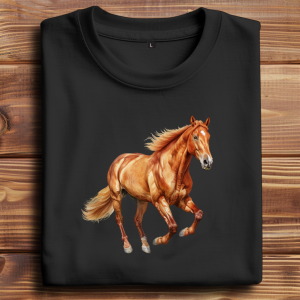 Oversize T-Shirt mit Motiv: Pferd-5