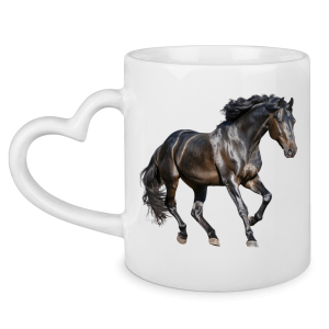 Tasse mit Herzhenkel mit Motiv: Pferd-4