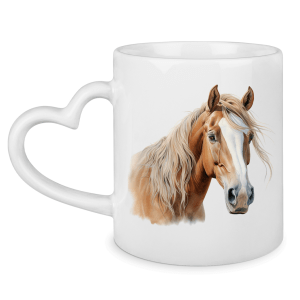 Tasse mit Herzhenkel mit Motiv: Pferd-3