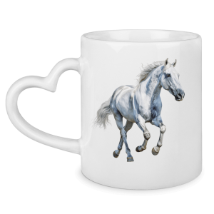 Tasse mit Herzhenkel mit Motiv: Pferd-13