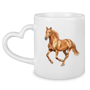 Tasse mit Herzhenkel mit Motiv: Pferd-15
