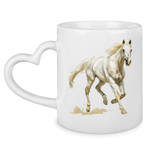 Tasse mit Herzhenkel mit Motiv: Pferd-16