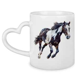 Tasse mit Herzhenkel mit Motiv: Pferd-18