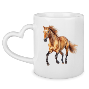 Tasse mit Herzhenkel mit Motiv: Pferd-19