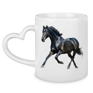 Tasse mit Herzhenkel mit Motiv: Pferd-20